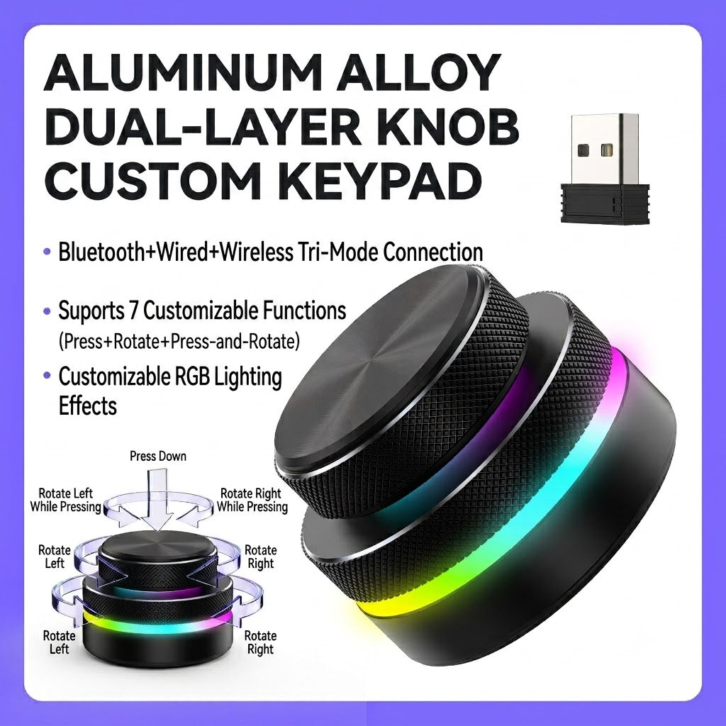 Sikai Custom Bluetooth Macro Pad with Media Knob – Hot-Swappable