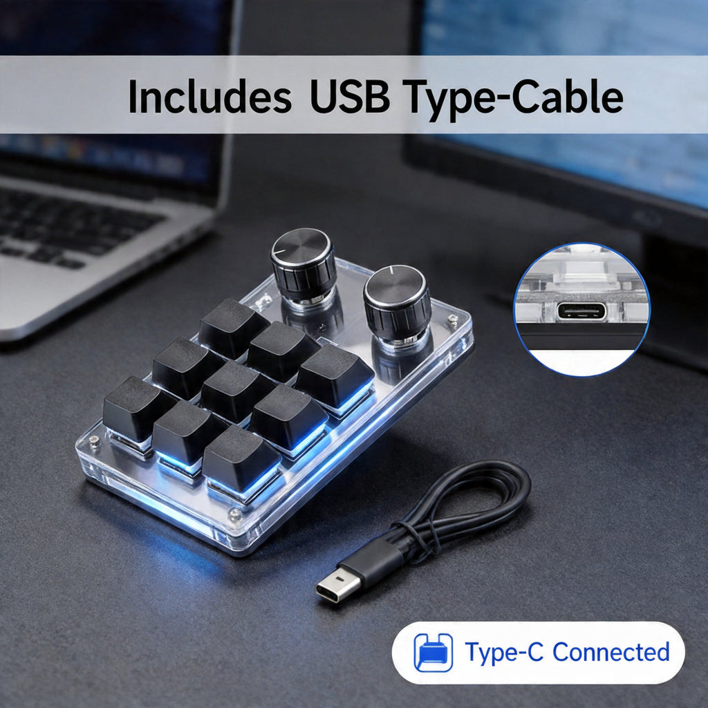 Sikai Custom Bluetooth Macro Pad with Media Knob – Hot-Swappable